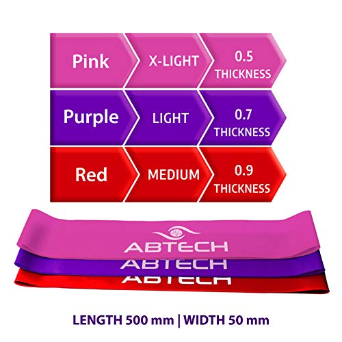 ABTECH Mujer Pesas para tobillo y muñeca, par | 500gr cada uno - Más 3 bandas de resistencia - Disfrute de este entrenamiento, kit de ejercicios en la práctica bolsa de transporte