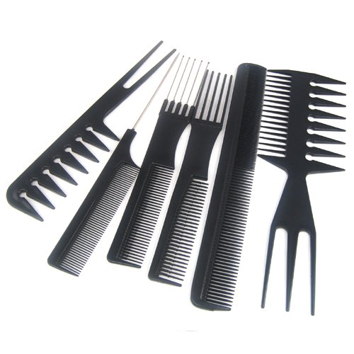 Accessotech 10 Piezas Salon Peinado Peluquería Peluquería Peluquería Plástico Peines Set
