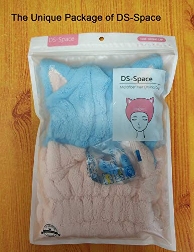 ACCOCO Turbante del Abrigo de Pelo de la, Casquillo Mágico del Pelo-secado, Toalla Ligera Absorbente Rápida de Agua Rápida,Señora Útil Pelo Seco Sombreros, Rápidamente Seco Pelo Sombrero(2 Pack)