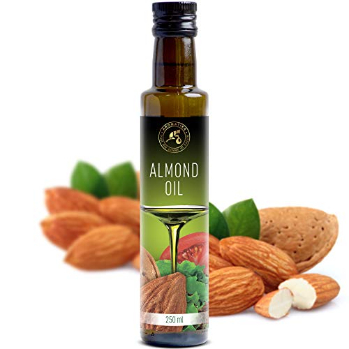 Aceite de Almendras Dulces 250ml - Refinado - Italia - 100% Puro y Natural - Aceite de Almendra Comestible Natural los Mejores Beneficios para Cocinar - Botella de vidrio - Almond Oil