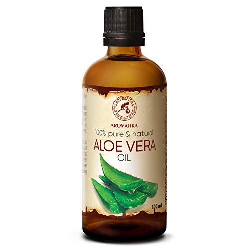 Aceite de Aloe Vera 100ml - Aloe Barbadensis - Brasil - 100% Puro y Natural - Botella de Cristal - Cuidado Intensivo para el Rostro - Cuerpo - Cabello - Masaje - Cosmético para el Cuidado Corporal