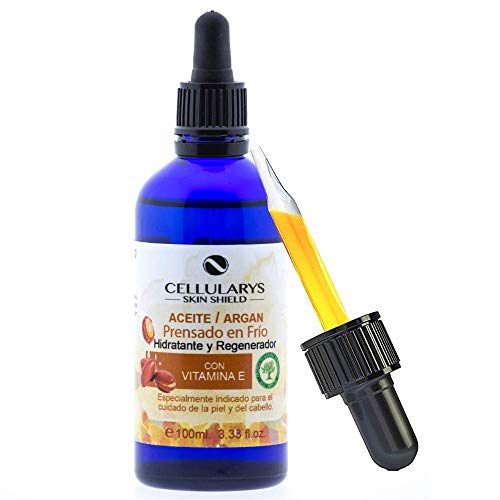 Aceite de Argan puro 100% de Marruecos prensado en frio Bio y Ecológico 100 ml. para pelo, piel, barba, cuerpo y uñas, rico en vitamina E