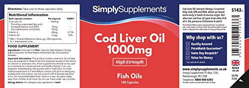 Aceite de Bacalao 1000 mg - ¡Bote para 1 año! - 360 Cápsulas - SimplySupplements