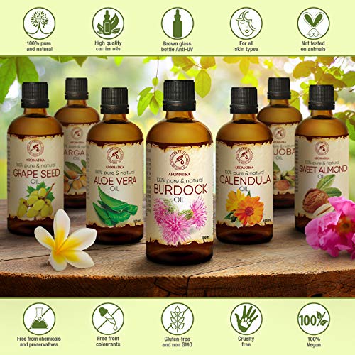 Aceite de Bardana 200ml - 2x100ml - Arctium Lappa Root Extract - 100% Puro y Natural - Mejor Aceite para el Cabello - Grandes Beneficios para la Piel - Cabello - Cuidado Corporal