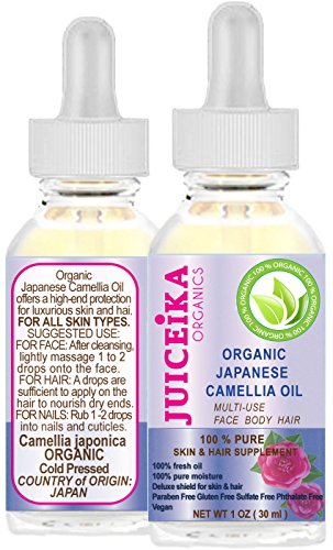 ACEITE DE CAMELIA JAPONÉS ORGÁNICO 100% PURO Y REFINADO, PRENSADO EN FRÍO. 100% DE HUMEDAD PURA PARA CARA, CUERPO, MANOS, PIES, MASAJES, UÑAS Y CUIDADO DE CABELLO Y LABIOS. (1 Fl.oz - 30 ml)