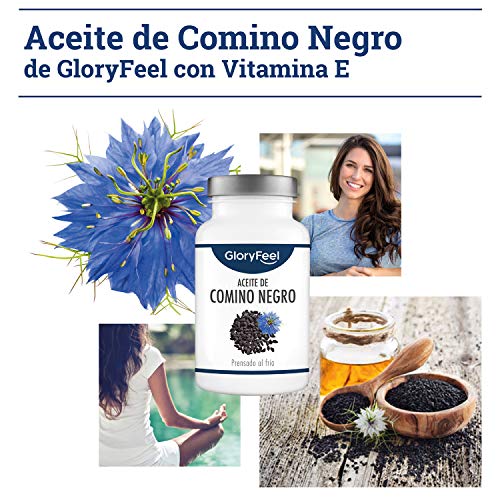 Aceite de Comino Negro (Nigella sativa) 1000mg- 420 Cápsulas- Original de Egipto- Prensado al frío 80% ácidos grasos insaturados y vitamina E- Producción probada en laboratorio alemán