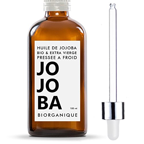 Aceite de Jojoba - 100 % Orgánico, Puro, Natural y Prensado en Frío - 100 ml - para el cuidado del cabello, cuerpo, piel - Ecologico