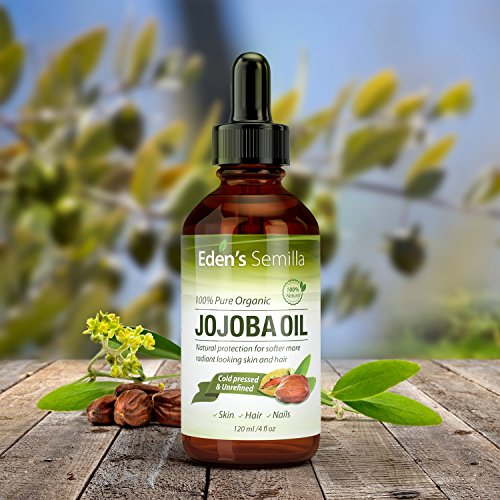 Aceite de Jojoba 100% puro - 120ml - orgánico certificado - El mejor aceite nutritivo natural para una piel radiante, cabello suave como la seda y uñas fuertes - Ideal para pieles sensibles - Protección total de día y de noche - Prensado en frío y sin ref