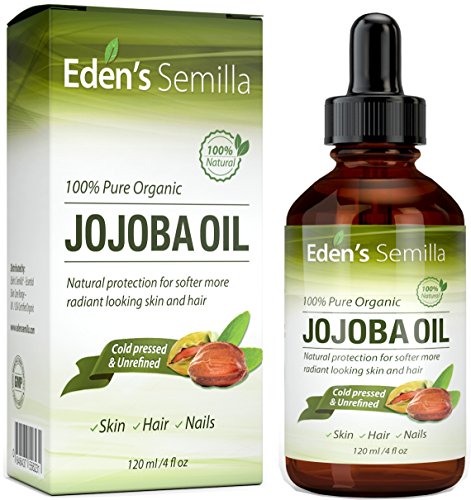 Aceite de Jojoba 100% puro - 120ml - orgánico certificado - El mejor aceite nutritivo natural para una piel radiante, cabello suave como la seda y uñas fuertes - Ideal para pieles sensibles - Protección total de día y de noche - Prensado en frío y sin ref