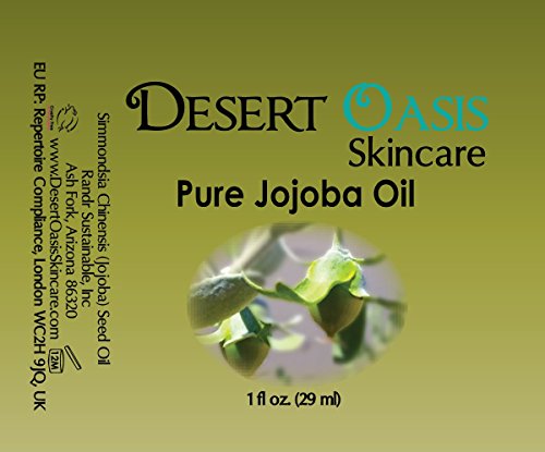 Aceite de jojoba dorada puro de Desert Oasis Skincare prensado en frío, no desodorizado y totalmente natural, jojoba cultivada y prensada en EE.UU., tamaño de viaje (29 ml)