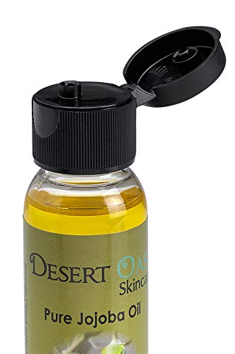 Aceite de jojoba dorada puro de Desert Oasis Skincare prensado en frío, no desodorizado y totalmente natural, jojoba cultivada y prensada en EE.UU., tamaño de viaje (29 ml)