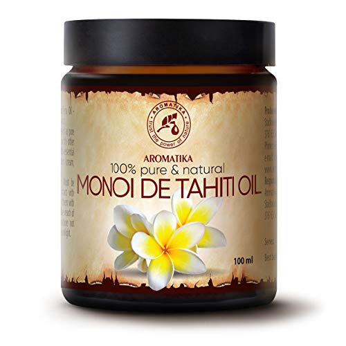 Aceite de Monoi de Tahiti 100ml - 100% Puro y Natural - Botella de Cristal - Cuidado Intensivo para el Rostro - Cuerpo - Cabello - Piel - Cuidado Corporal - Aceite de Monoi