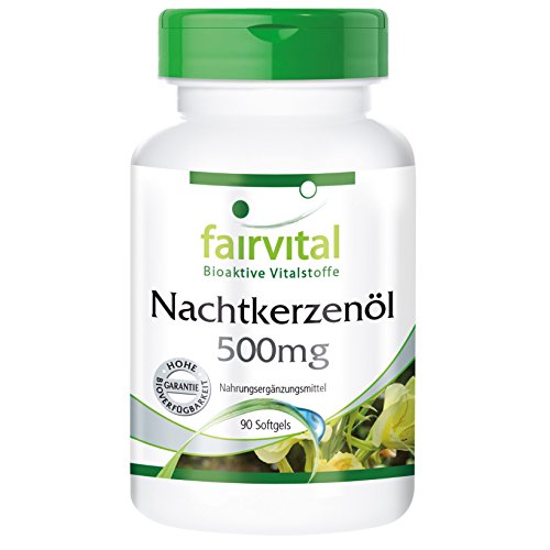 Aceite de Onagra 500mg - Dosis elevada - 90 Cápsulas blandas - rico en GLA - Calidad Alemana