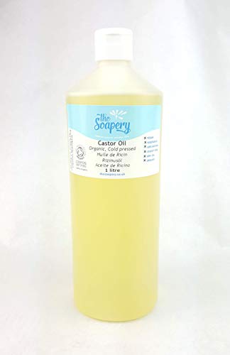 Aceite de ricino orgánico prensado en frío, 1 litro, 100% puro