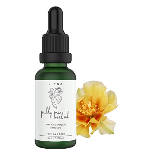 Aceite de Semillas de Higo Chumbo (aceite de Semillas de Cactus) 10ml | 100% Orgánico, Puro, Vegano y Prensado en frío | Aceite hidratante antienvejecimiento para la Piel, Cara, Cuerpo y Cabello