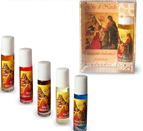 Aceite de unción de almizcle (y aceite de nardo) con tarjeta de oración de Lourdes