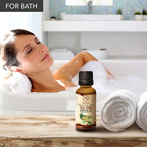 Aceite Esencial de Arbol de Té 30ml Botella - Australia - 100% Puro y Natural - Ideal para la Belleza - Aromaterapia - Difusor - Lámpara de Aroma - Cosméticos - Tea Tree Essential Oil
