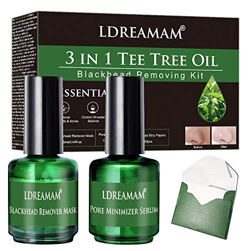 Aceite Esencial de Árbol,3 en 1 Mascara Nariz De Purificante Espinillas y Piel Muerta,Eliminar Puntos Negros,anti-acné,Reduce Poros,Piel Muerta