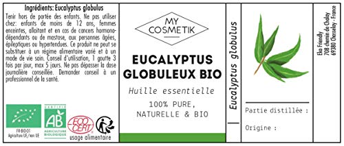 Aceite esencial de Eucalipto globulus orgánico - MyCosmetik - 10 ml