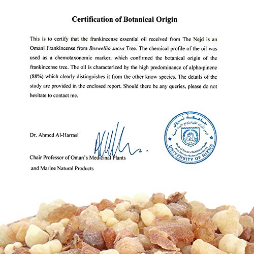 Aceite esencial de incienso omaní 100% puro de grado terapéutico para aromaterapia, masajes, difusores y para diluir en el baño, 5 ml (Boswellia sacra)