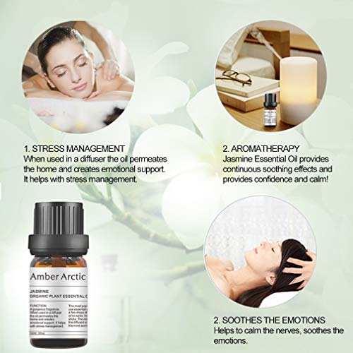 Aceite esencial de jazmín - 100% puro Aceite esencial de grado terapéutico, aceites de jazmín para aromaterapia natural para difusor (10 ml)