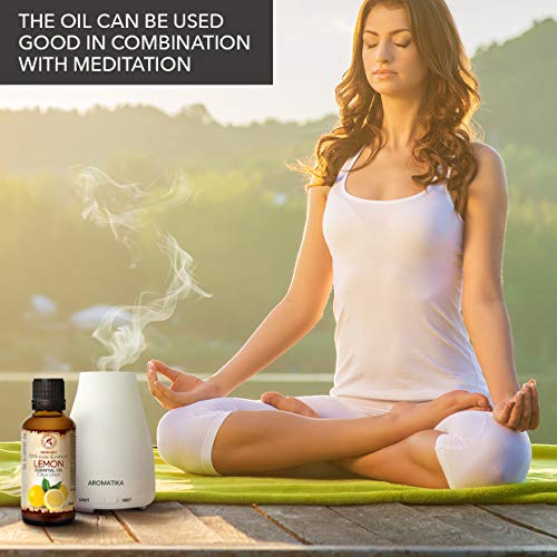 Aceite Esencial de Limón 50ml - Citrus Limon Sin Diluir - Italia - 100% Puro y Natural - para Aliviar la Tensión - Fragancias para el Hogar - Mejor para la Aromaterapia - Relajación - Difusor