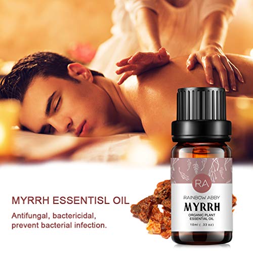 Aceite Esencial de Mirra 10 ml (0.33 oz) - Grado terapéutico 100% puro para difusor de aromaterapia, masaje, cuidado de la piel