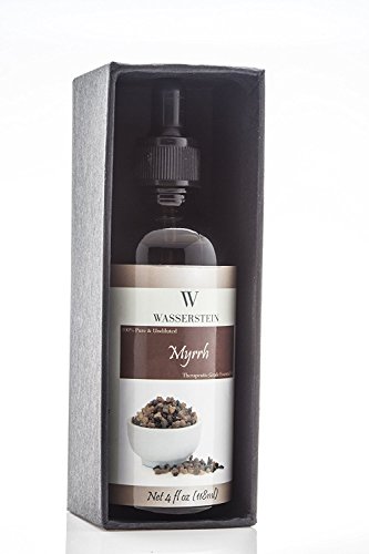 Aceite esencial de Myrrha para aromaterapia (118 ml / 4 OZ) - Aceite esencial puro (Commiphora Myrrha) de Wasserstein (4oz Myrrha)