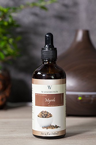 Aceite esencial de Myrrha para aromaterapia (118 ml / 4 OZ) - Aceite esencial puro (Commiphora Myrrha) de Wasserstein (4oz Myrrha)