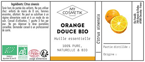 Aceite esencial de Naranja Dulce orgánico - MyCosmetik - 10 ml