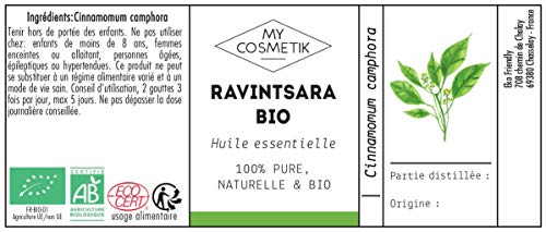 Aceite esencial de Ravintsara CT orgánico 1,8 cineol - MyCosmetik - 10 ml