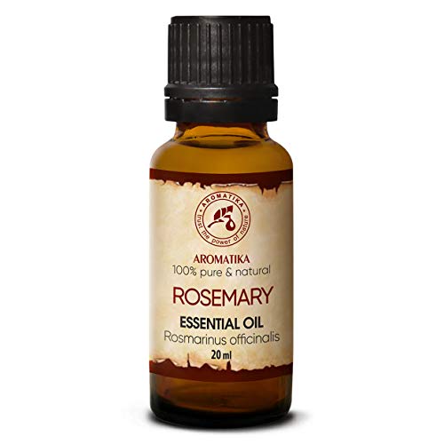 Aceite Esencial de Romero 20ml - Rosmarinus Officinalis - España - 100% Puro y Natural - Rosemary Essential Oil - Buen Humor - Relájese - Mejor para Aromaterapia - SPA - Difusor - Rosemary Oil