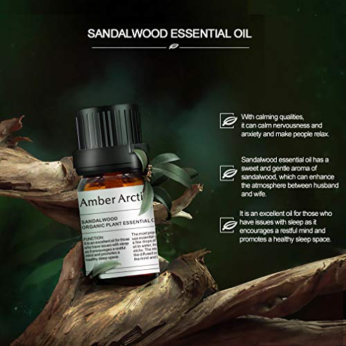Aceite esencial de sándalo - 100% puro mejor aceite esencial de grado terapéutico, aceite de aromaterapia natural para difusor