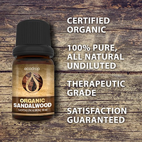 Aceite esencial de sándalo, 100% puro, mejor grado terapéutico para aromaterapia, masajes, difusores y baños - 10 ml, libro digital incluido