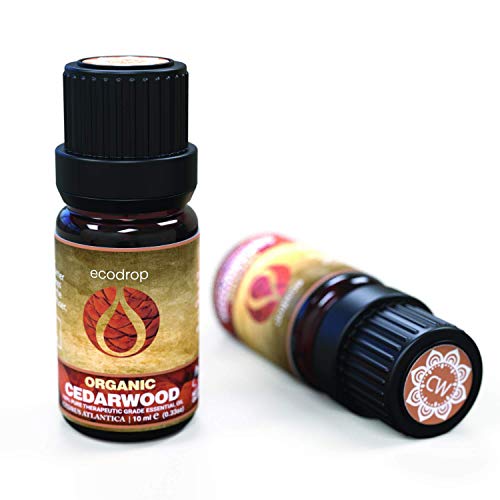 Aceite esencial puro de cedro del Atlas con el certificado ecológico COSMOS, grado terapéutico para aromaterapia, con libro electrónico de Ecodrop de regalo, 10 ml