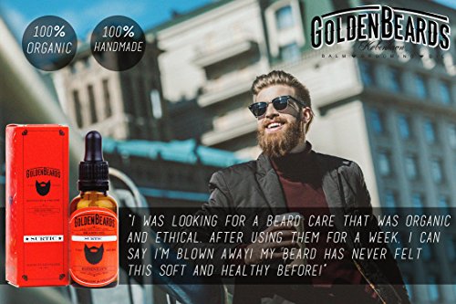 Aceite Orgánico para Barba - SURTIC - 30ml Golden Beards 100% Orgánico | El mejor Aceite de Jojoba y Argan para tu barba. - El mejor producto para una barba en crecimiento -