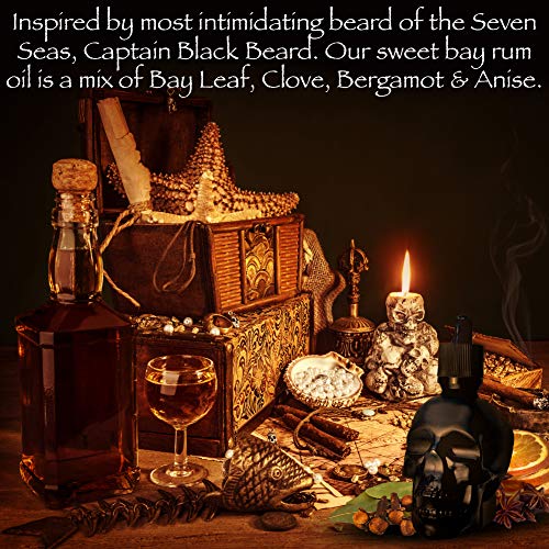 Aceite para Barba Black Skull | Bay Rum | Edición Limitada | 60ml | Natural y Orgánico