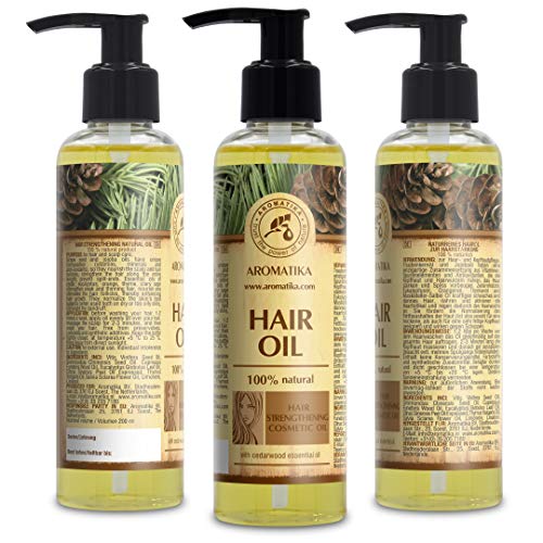 Aceite para Cabello 200ml - Aceite Fortalecedor - 100% Puro con Aceite de Jojoba & Cedro - Aceite de Eucalipto - Cuidado del Cabello - Hidratante & Reparador para Cabello - Crecimiento de Cabello