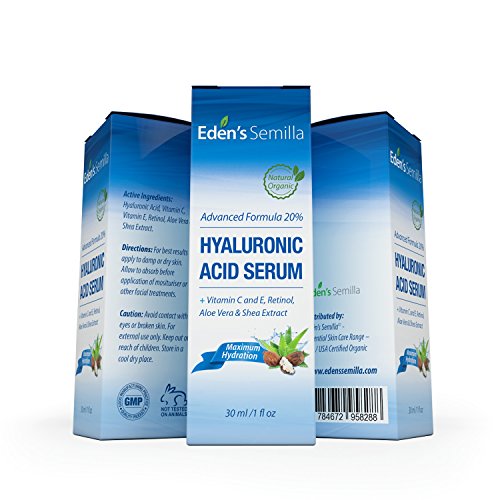 Ácido Hialurónico Serum - 30ml - Es el mejor anti-edad hidratante para el cutis. Ayuda a reducir las arrugas faciales. Contiene Vitamina C, Retinol y Vitamina E. Protección antioxidante que facilita la producción natural de colágeno, haciendo que la piel 