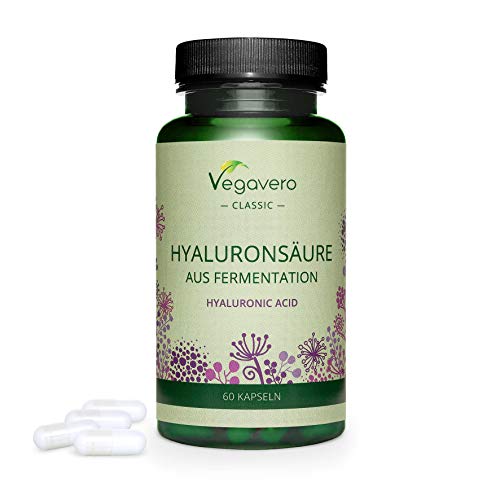 Ácido Hialurónico Vegavero® | 400 mg | 100% libre de aditivos & vegano | 60 cápsulas | 800-1500 kDa | Hidratante facial + Articulaciones