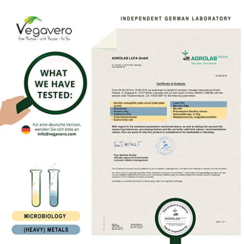 Ácido Hialurónico Vegavero® | 400 mg | 100% libre de aditivos & vegano | 60 cápsulas | 800-1500 kDa | Hidratante facial + Articulaciones