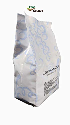 Ácido malico E-296 alimentario. 1 Kilo. Ácido de origen natural corrector de acidez.