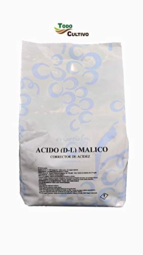 Ácido malico E-296 alimentario. 1 Kilo. Ácido de origen natural corrector de acidez.