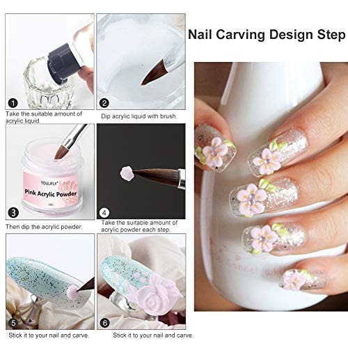 Acrylic Nail Kit,Acrylic Powder and Liquid,Polvo Acrílico y Líquido,Acrylic Nail Starter Kit,por Decoración de Uñas,Professional Acrylic Nail System,Vidrio Octogonal(Liquido: 30ml, Polvo: 10g)