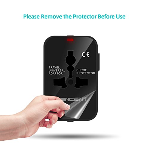 Adaptador de Viaje Universal, LENCENT Enchufe Adaptador Internacional inglés/eeuu/EU/AUS con 2 Puertos USB para más de 150 Países para Ordenadores Portátiles, Teléfonos, Tabletas, Cámara y más.