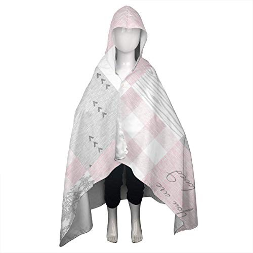 ADGoods Toalla con Capucha para niños Bathrobe So Loved Little Lady Pale Pink Grey Ro Beach Bath Towel Toddler Swim Pool Coverup Poncho Cape for Kids Children Teenager