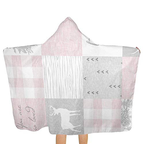 ADGoods Toalla con Capucha para niños Bathrobe So Loved Little Lady Pale Pink Grey Ro Beach Bath Towel Toddler Swim Pool Coverup Poncho Cape for Kids Children Teenager