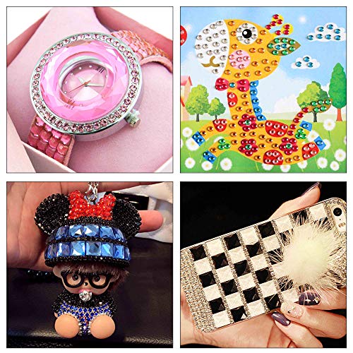 Adhesivo de Diamantes de Imitación Gemas de Cristal Pegajoso para Niños Artesanía Bricolaje Joyas Bling Multicolor para el Rostro, Maquillaje, Uñas, Adornos de Scrapbooking, 6 hojas 486 piezas