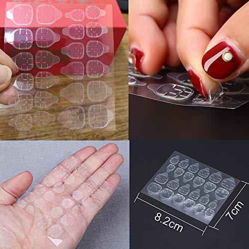 Adhesivo de pegamento para uñas, 600 unidades, cinta de gel transparente flexible de doble cara para uñas postizas