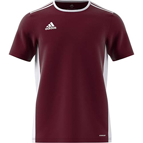 adidas Entrada 104 Camiseta de Fútbol para Hombre de Cuello Redondo en Contraste, Marrón (Maroon/White), XS